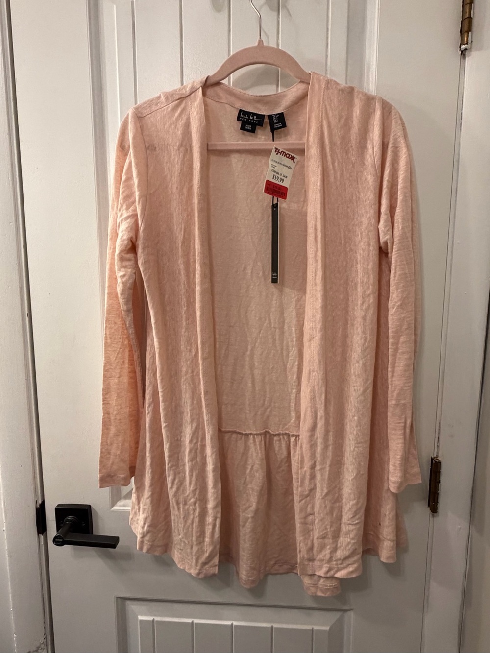 Nicole Miller Lightweight Pink Open-Front cardigan